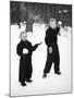 Two Brothers Play in the Snow, Ca. 1950-null-Mounted Photographic Print
