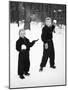 Two Brothers Play in the Snow, Ca. 1950-null-Mounted Photographic Print