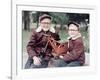 Two Brothers Play with a Buddy L Steam Shovel Toy in Wisconsin, Ca. 1953-null-Framed Photographic Print