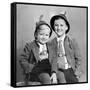 Two Brothers Pose for a Formal Portrait, Ca. 1949-null-Framed Stretched Canvas