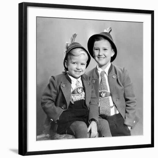 Two Brothers Pose for a Formal Portrait, Ca. 1949-null-Framed Photographic Print