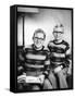 Two Brothers Pose with a Book on their Living Room Couch, Ca. 1953-null-Framed Stretched Canvas