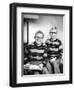 Two Brothers Pose with a Book on their Living Room Couch, Ca. 1953-null-Framed Photographic Print