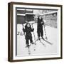 Two Brothers Stand on their Skis in the Snow, Ca. 1950-null-Framed Premium Photographic Print