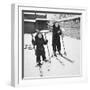 Two Brothers Stand on their Skis in the Snow, Ca. 1950-null-Framed Premium Photographic Print