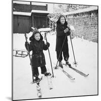 Two Brothers Stand on their Skis in the Snow, Ca. 1950-null-Mounted Photographic Print