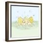 Two Bunny Three Egg Easter Plate-Lisa Katharina-Framed Giclee Print