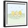 Two Bunny Three Egg Easter Plate-Lisa Katharina-Framed Giclee Print