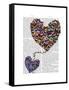 Two Butterfly Hearts-Fab Funky-Framed Stretched Canvas