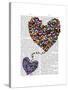 Two Butterfly Hearts-Fab Funky-Stretched Canvas