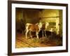 Two Calves in a Barn-Walter Hunt-Framed Giclee Print