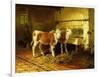 Two Calves in a Barn-Walter Hunt-Framed Giclee Print