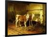 Two Calves in a Barn-Walter Hunt-Framed Giclee Print