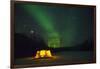 Two Campers Drinking a Bottle of Wine in a Tent under the Northern Lights-Jami Tarris-Framed Photographic Print