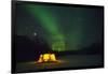 Two Campers Drinking a Bottle of Wine in a Tent under the Northern Lights-Jami Tarris-Framed Photographic Print