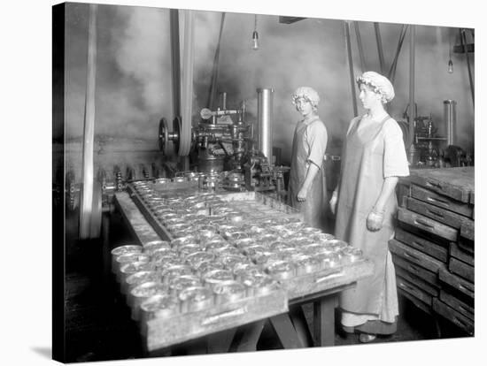 Two Cannery Workers at Apex Fish Co., Anacortes, WA, Circa 1913-Asahel Curtis-Stretched Canvas