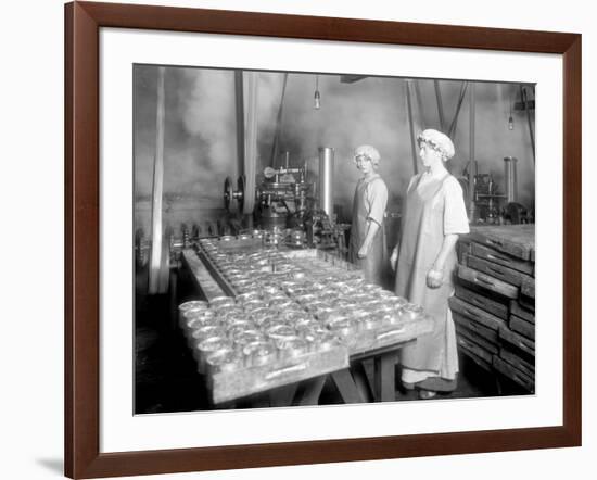 Two Cannery Workers at Apex Fish Co., Anacortes, WA, Circa 1913-Asahel Curtis-Framed Giclee Print