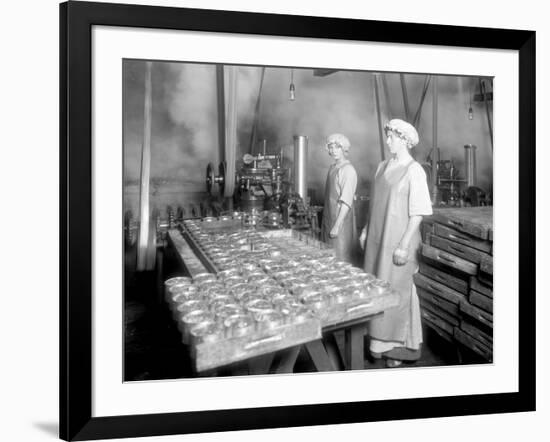 Two Cannery Workers at Apex Fish Co., Anacortes, WA, Circa 1913-Asahel Curtis-Framed Giclee Print