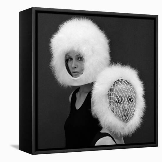 Two Capsule Line Feathered Helmets, 1960s-John French-Framed Stretched Canvas