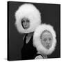 Two Capsule Line Feathered Helmets, 1960s-John French-Stretched Canvas