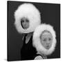 Two Capsule Line Feathered Helmets, 1960s-John French-Stretched Canvas