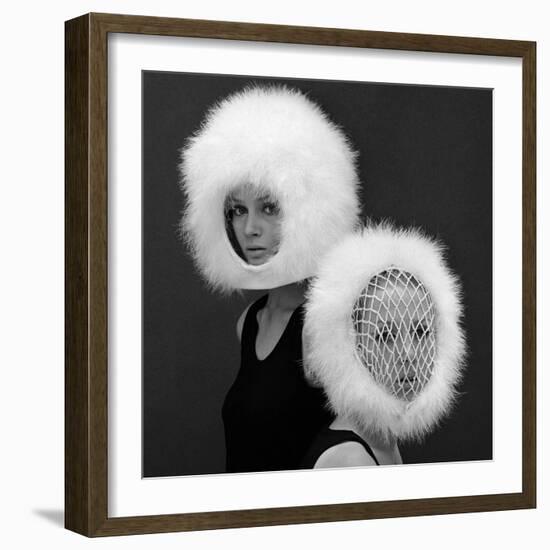 Two Capsule Line Feathered Helmets, 1960s-John French-Framed Giclee Print