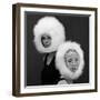 Two Capsule Line Feathered Helmets, 1960s-John French-Framed Giclee Print