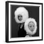 Two Capsule Line Feathered Helmets, 1960s-John French-Framed Giclee Print