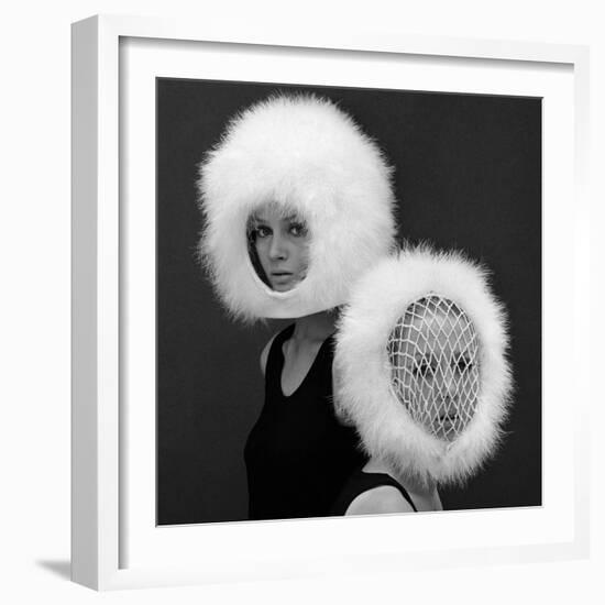Two Capsule Line Feathered Helmets, 1960s-John French-Framed Giclee Print