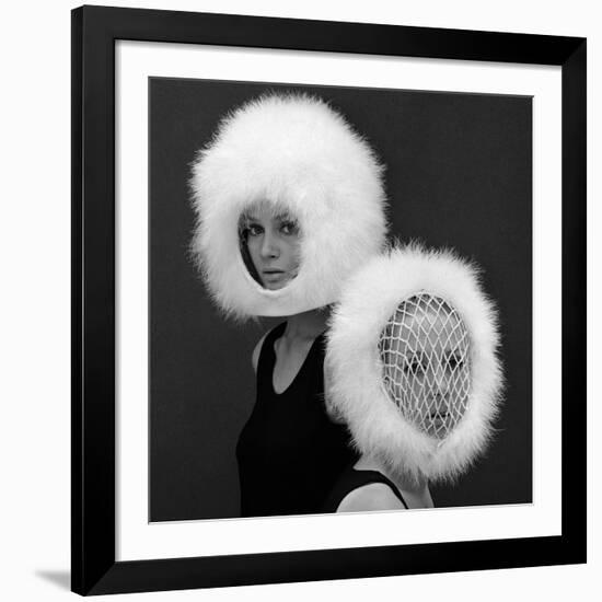 Two Capsule Line Feathered Helmets, 1960s-John French-Framed Giclee Print