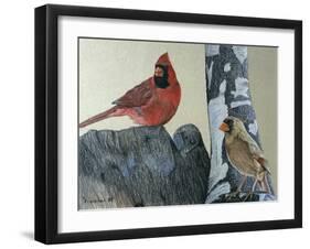 Two Cardinals-Rusty Frentner-Framed Giclee Print