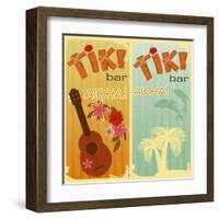 Two Cards For Tiki Bars-elfivetrov-Framed Art Print