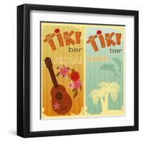 Two Cards For Tiki Bars-elfivetrov-Framed Art Print