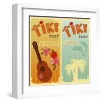 Two Cards For Tiki Bars-elfivetrov-Framed Art Print