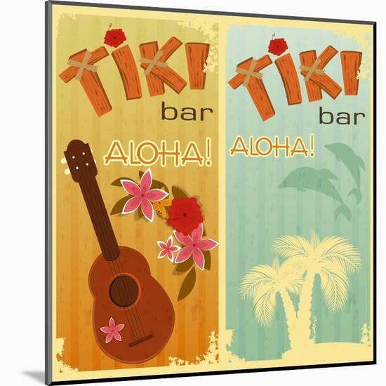 Two Cards For Tiki Bars-elfivetrov-Mounted Art Print