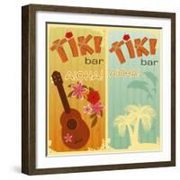 Two Cards For Tiki Bars-elfivetrov-Framed Art Print