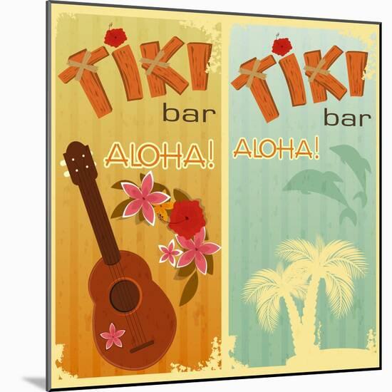 Two Cards For Tiki Bars-elfivetrov-Mounted Art Print