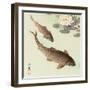 Two Carp and Water Lily Pad-Koson Ohara-Framed Giclee Print