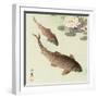 Two Carp and Water Lily Pad-Koson Ohara-Framed Giclee Print