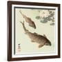 Two Carp and Water Lily Pad-Koson Ohara-Framed Giclee Print