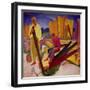 Two Carpenters, 1927-Alexander Bogomasov-Framed Giclee Print