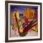 Two Carpenters, 1927-Alexander Bogomasov-Framed Giclee Print