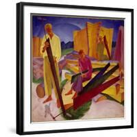 Two Carpenters, 1927-Alexander Bogomasov-Framed Giclee Print