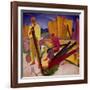 Two Carpenters, 1927-Alexander Bogomasov-Framed Giclee Print