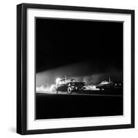 Two Cars in Drag Race-Hank Walker-Framed Photographic Print