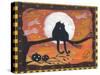 Two Cat in Full Moon halloween Night-sylvia pimental-Stretched Canvas