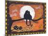 Two Cat in Full Moon halloween Night-sylvia pimental-Mounted Art Print