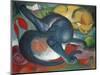 Two Cats, Blue and Yellow, 1912-Franz Marc-Mounted Giclee Print