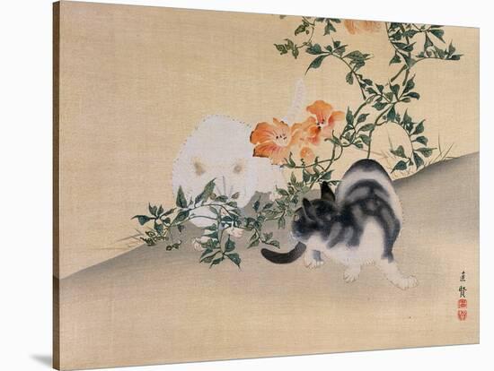 Two Cats, Illustration from 'The Kokka' Magazine, 1898-99-Japanese School-Stretched Canvas