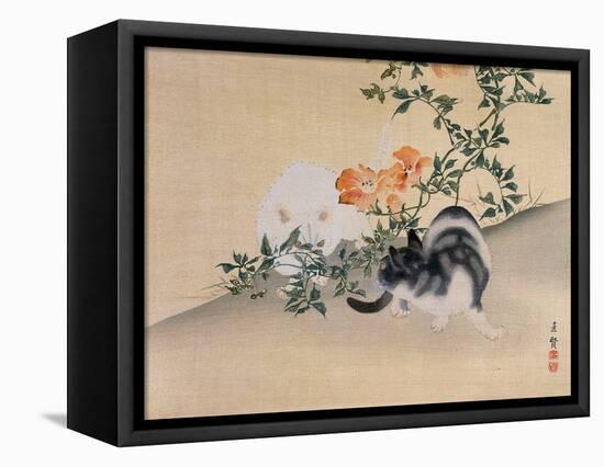 Two Cats, Illustration from 'The Kokka' Magazine, 1898-99-Japanese School-Framed Stretched Canvas